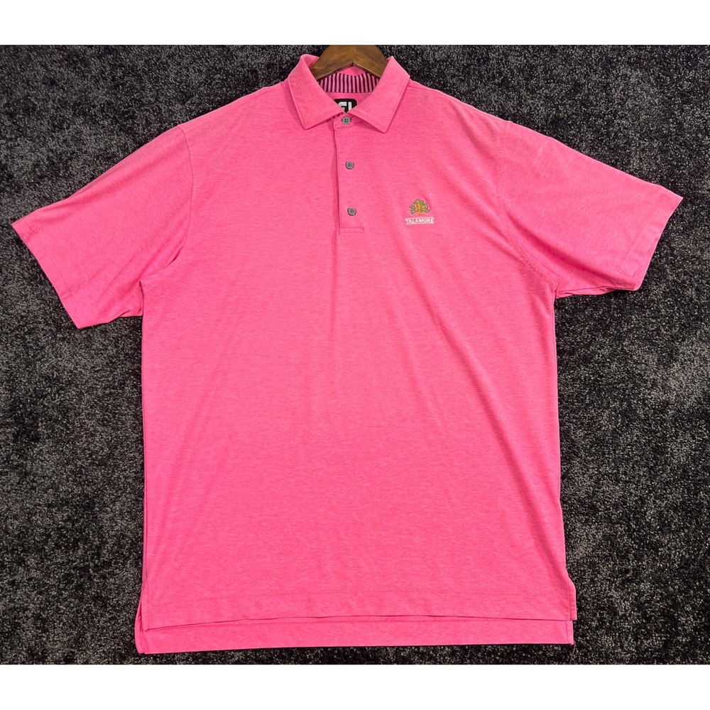 FootJoy Golf Polo Shirt Men's Large Pink Talamore Country Club Logo
